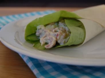 Paleo wraps met garnalensalade