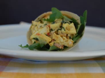 Paleo wraps with chicken curry salad