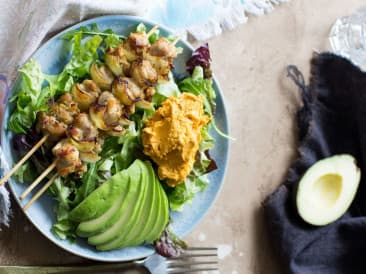 Brochetas de pollo con escabeche de cítricos