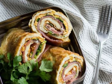 Wraps de huevo y jamón