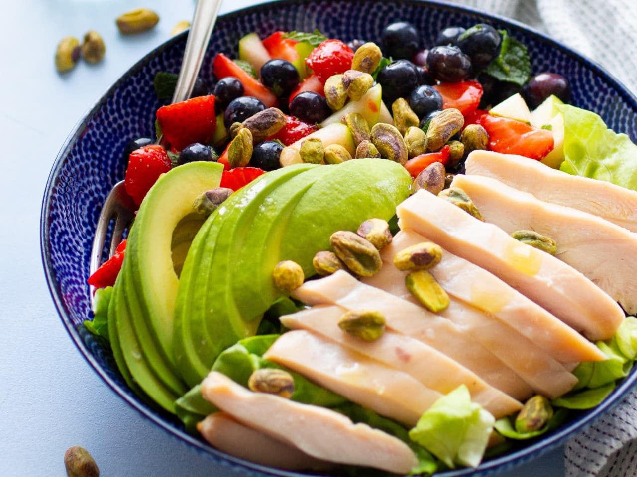 Salade de poulet aux fruits d'été