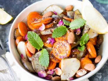 Jerusalem artichoke carrot date salad