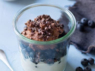 Coconut yogurt with coffee cream