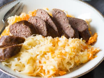 Sauerkraut mash with smoked sausage