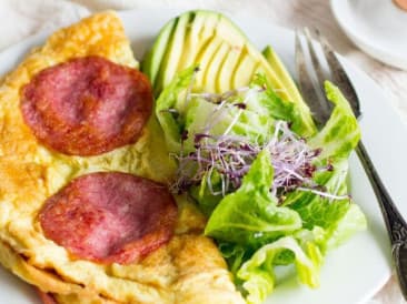 Salami omelet