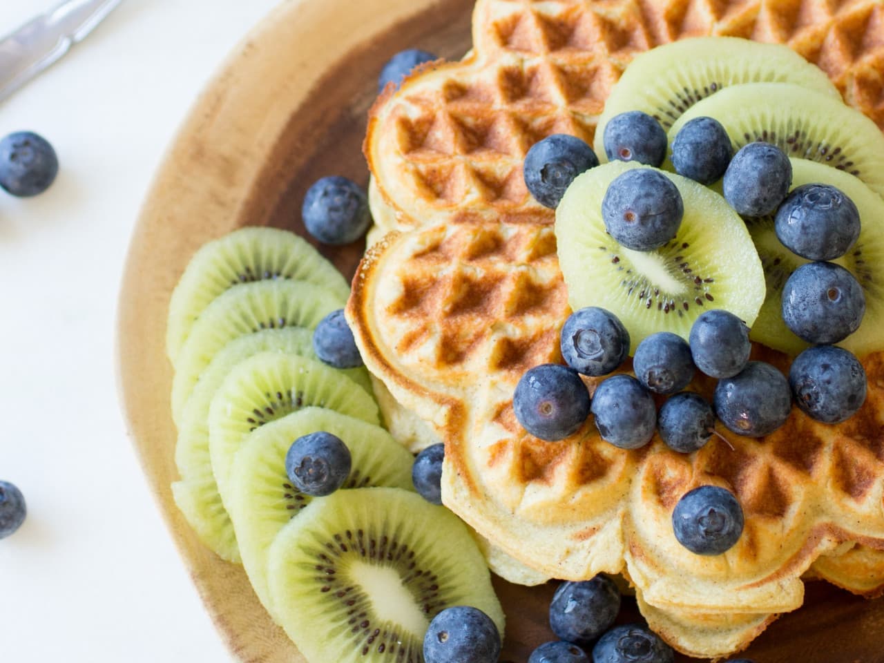 Waffles con fruta