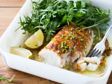 Filetes de bacalao picantes al horno