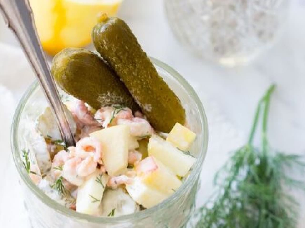 Desayuno coctel con camarones