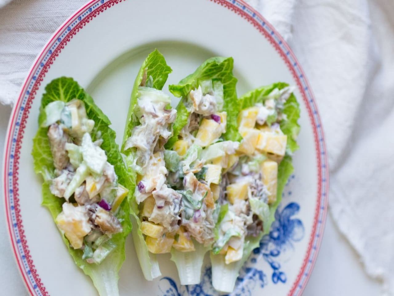 Haricots verts avec salade de maquereau à la mangue