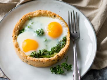 Mini desayuno quiche con huevos