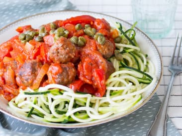 Pasta with Italian meatballs