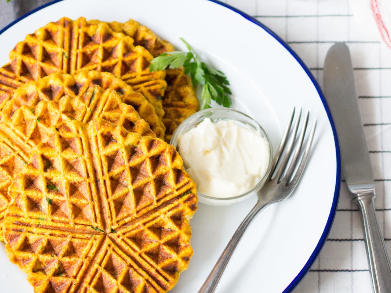 Waffles con verduras