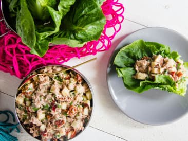 Salade de thon en wraps de laitue