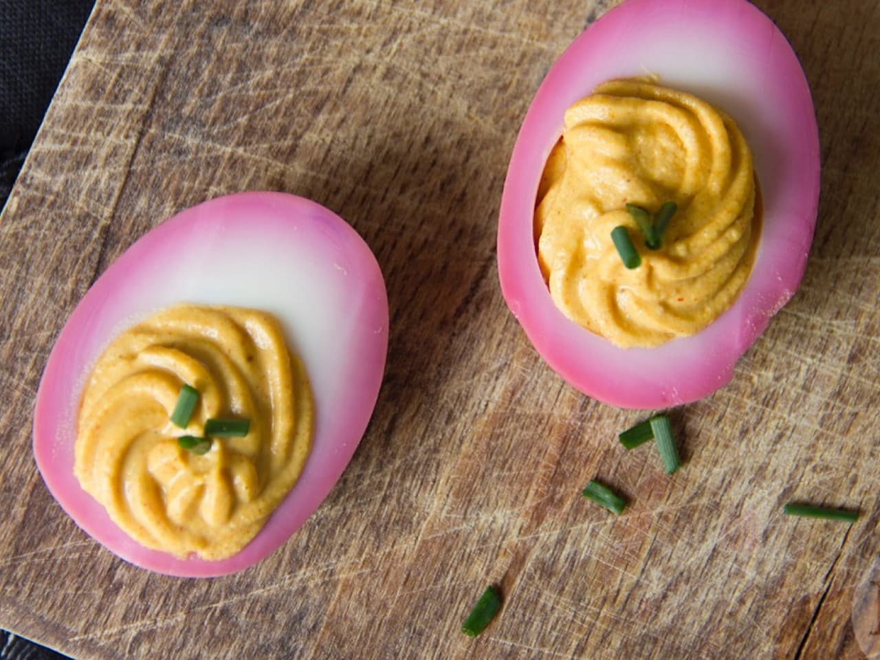 Stuffed pink eggs