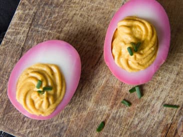 Stuffed pink eggs