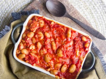 Lima beans and feta from the oven