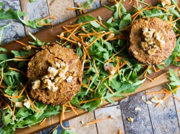 Portobello with goat cheese and walnuts