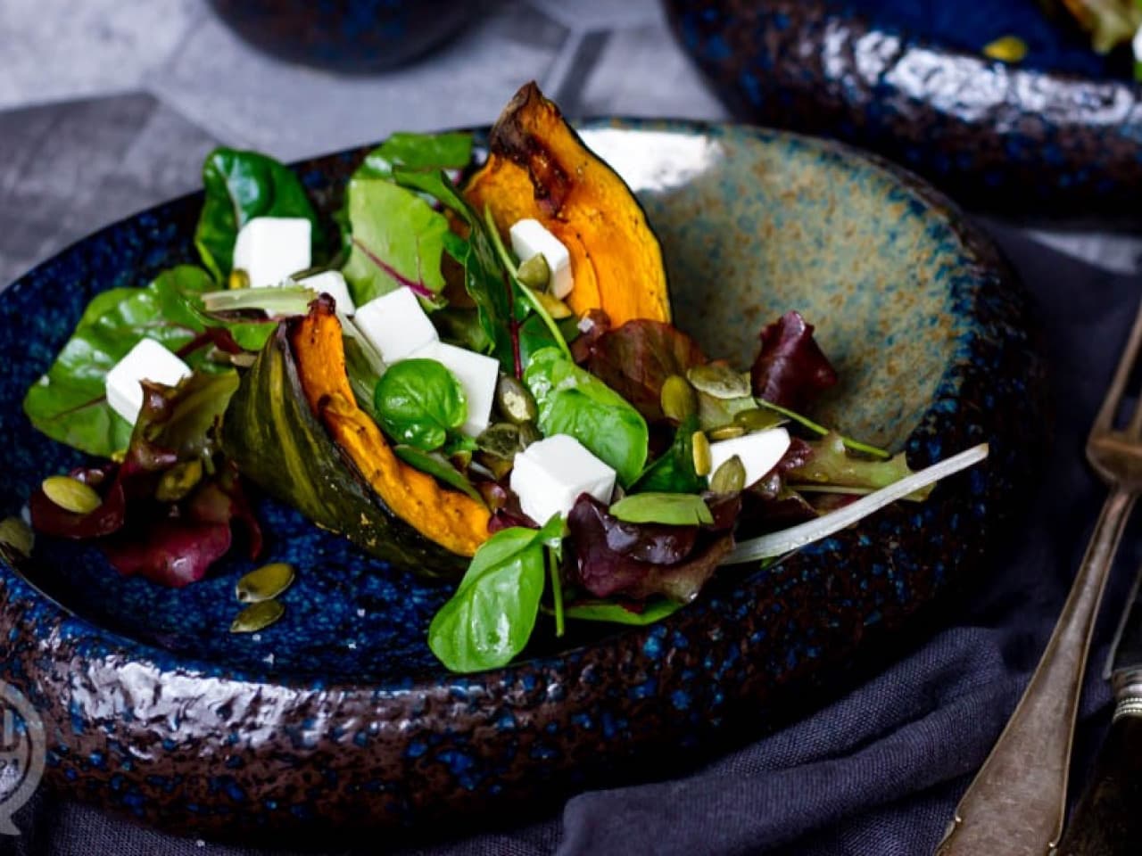 Gebratener Kürbis mit Feta