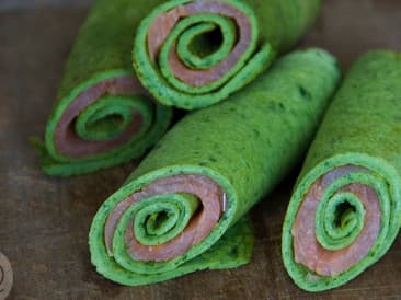 Spinaziewraps met zalm