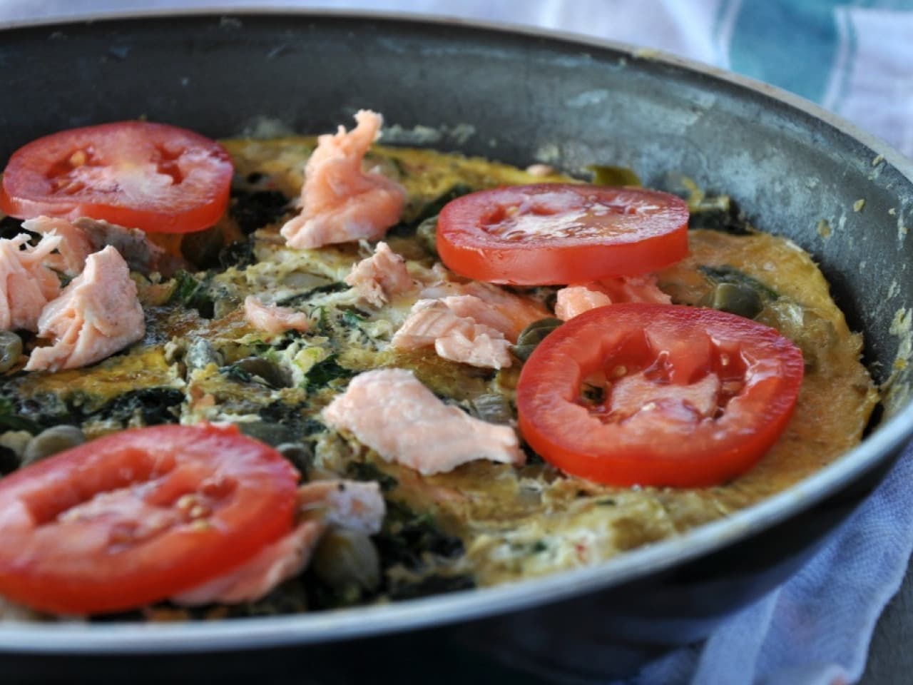 Frittata de espinacas y salmón