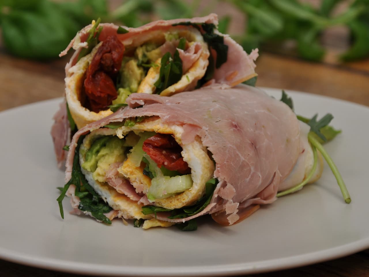 Wrap au jambon et tomates séchées au soleil