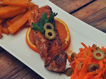 Bagre frito en naranja