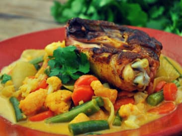 Pollo al curry indio