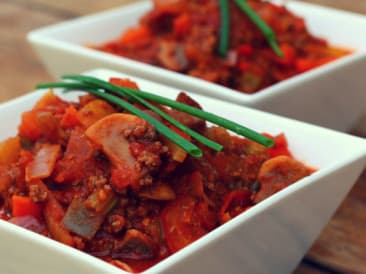 Guiso de coliflor con tomate y chile