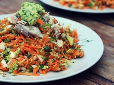 Creamy mackerel salad with capers