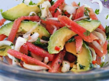 Fresh spicy watermelon salad