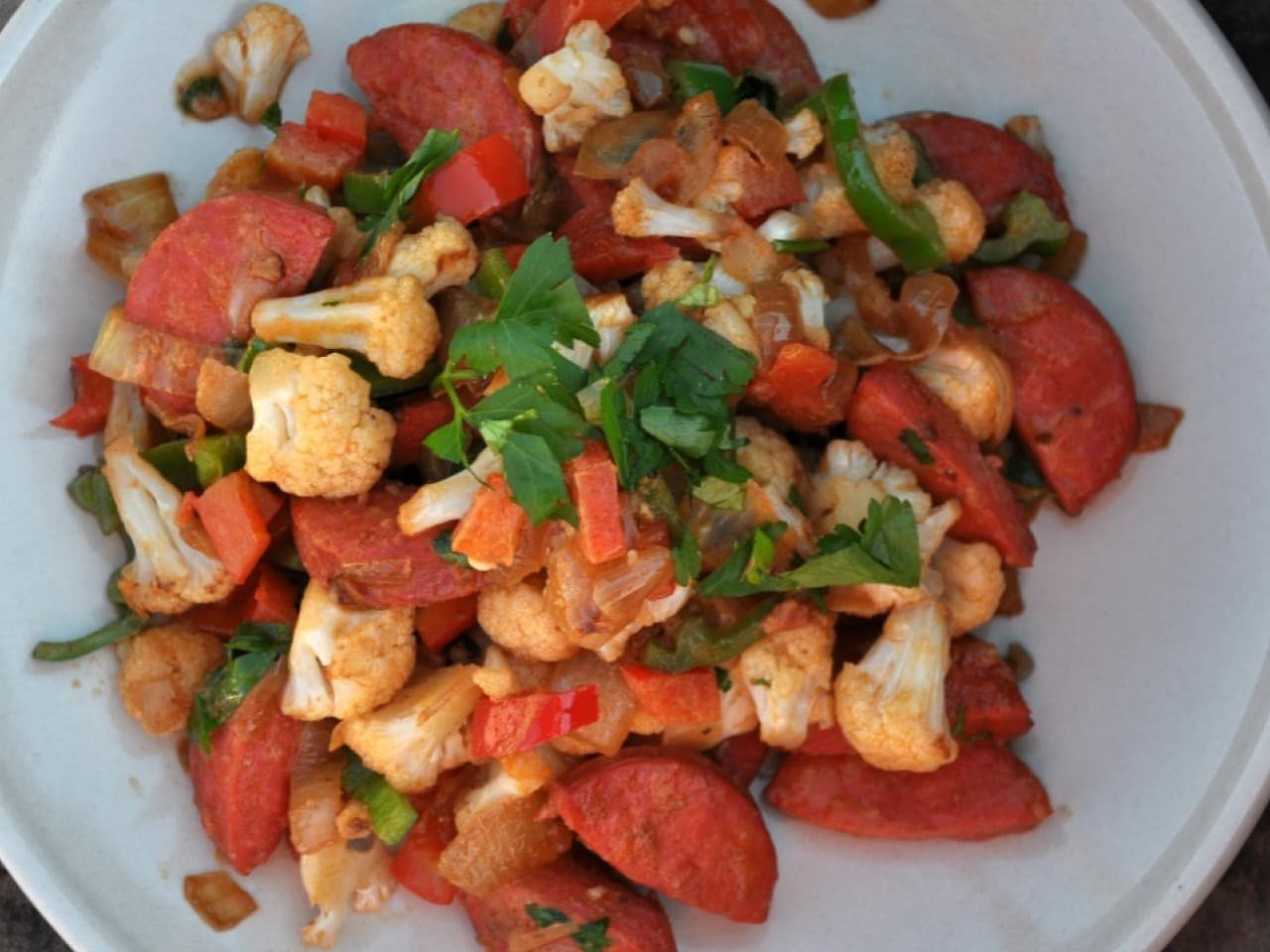 Salteado español con chorizo