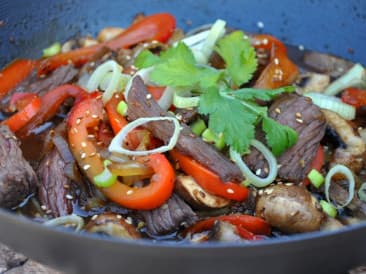 Wok de boeuf teriyaki