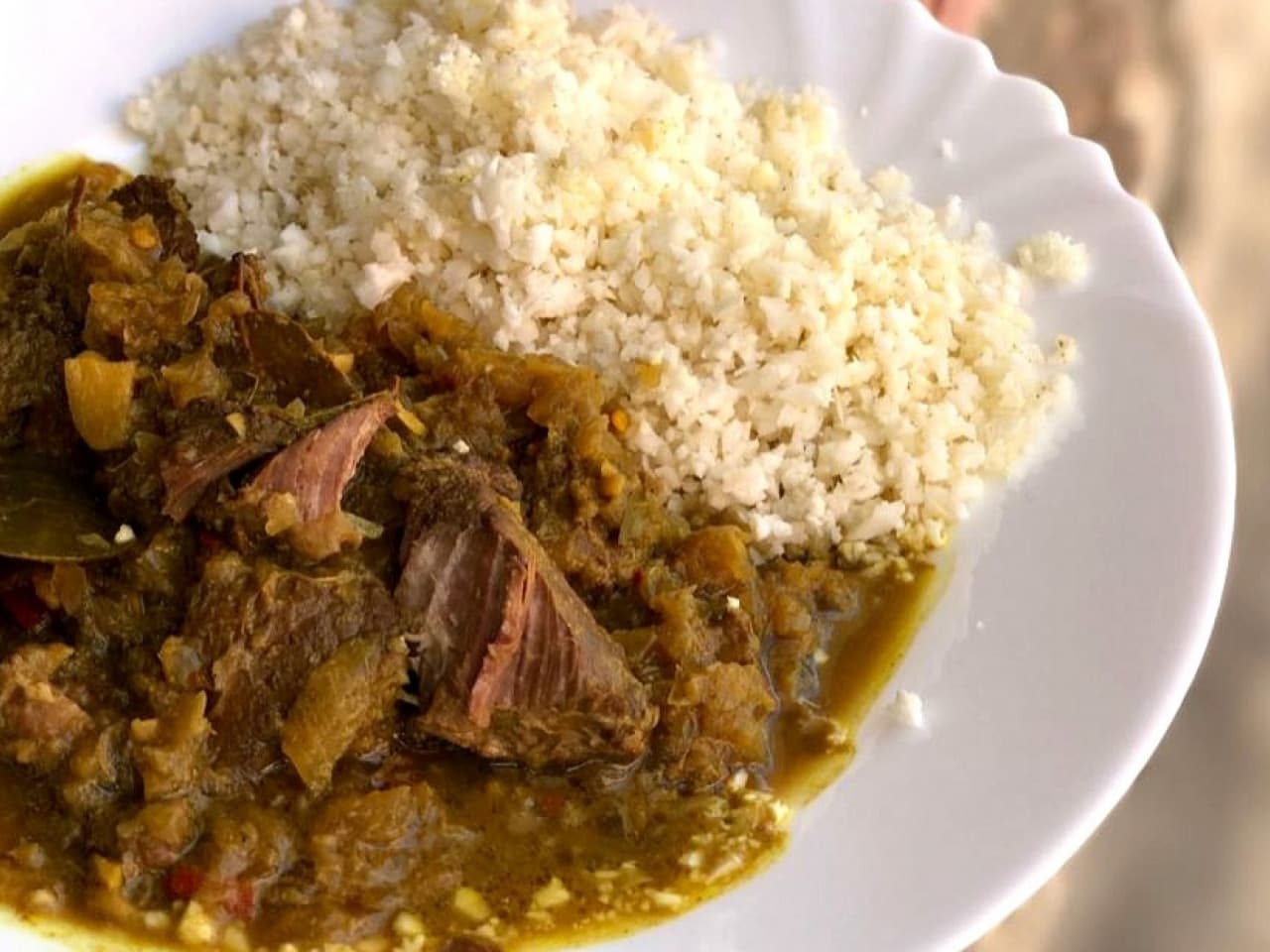 Rendang con arroz