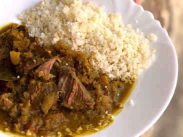 Rendang con arroz