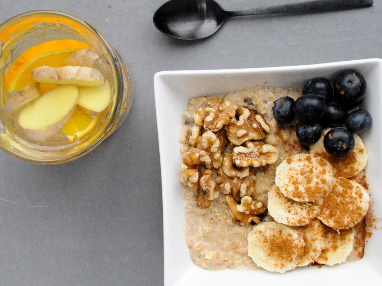 Avena simple con plátano y canela