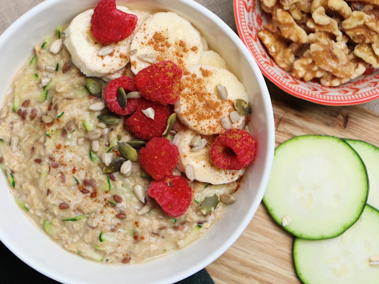 Zucchini oatmeal for lunch