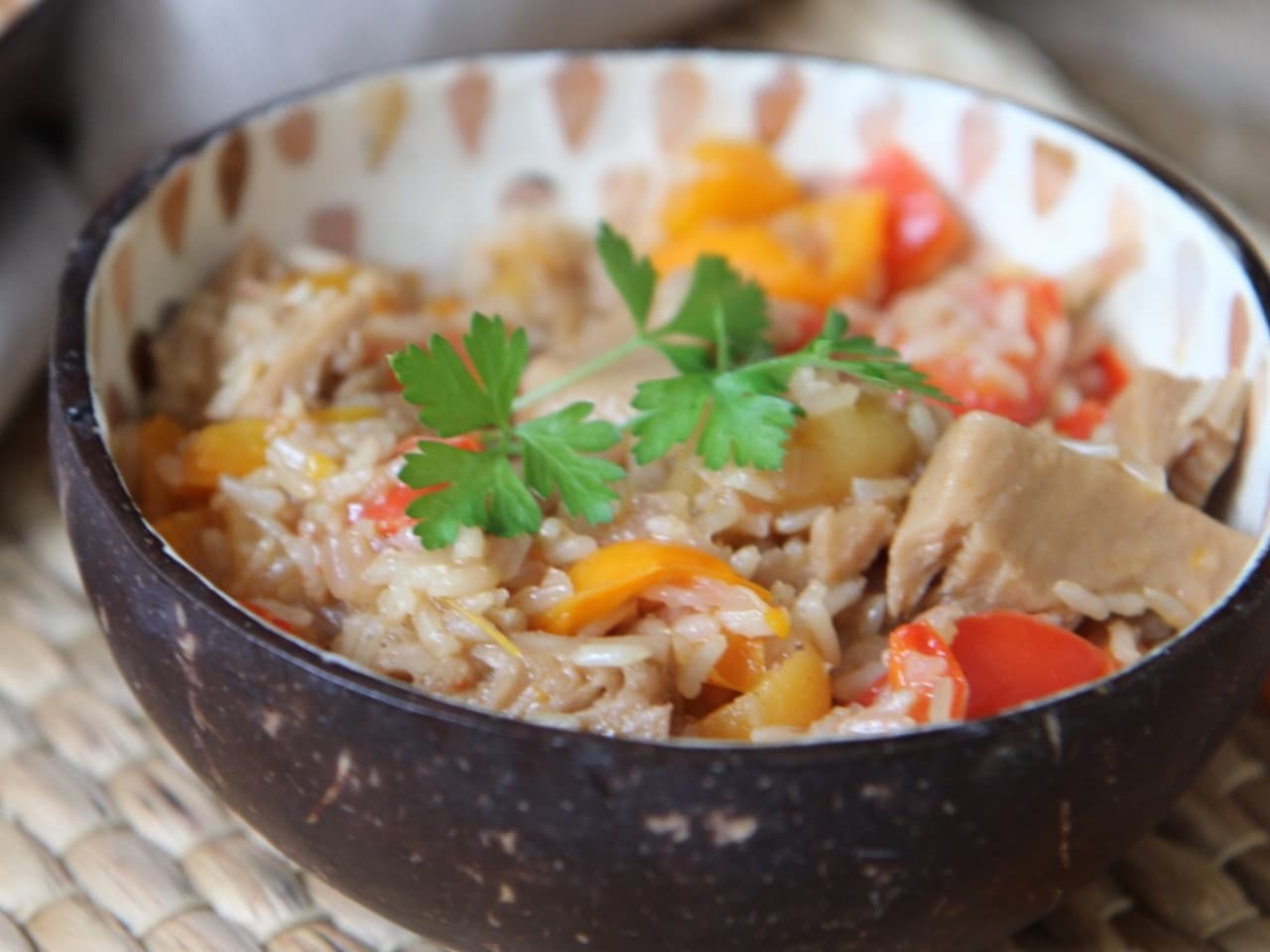 Pilav au poulet (végétalien) et aux abricots