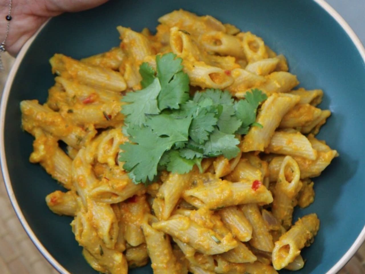 Pâtes crémeuses à la poêle avec citrouille