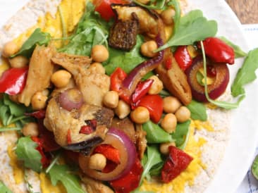 Wraps de pollo con vegetales a la parrilla