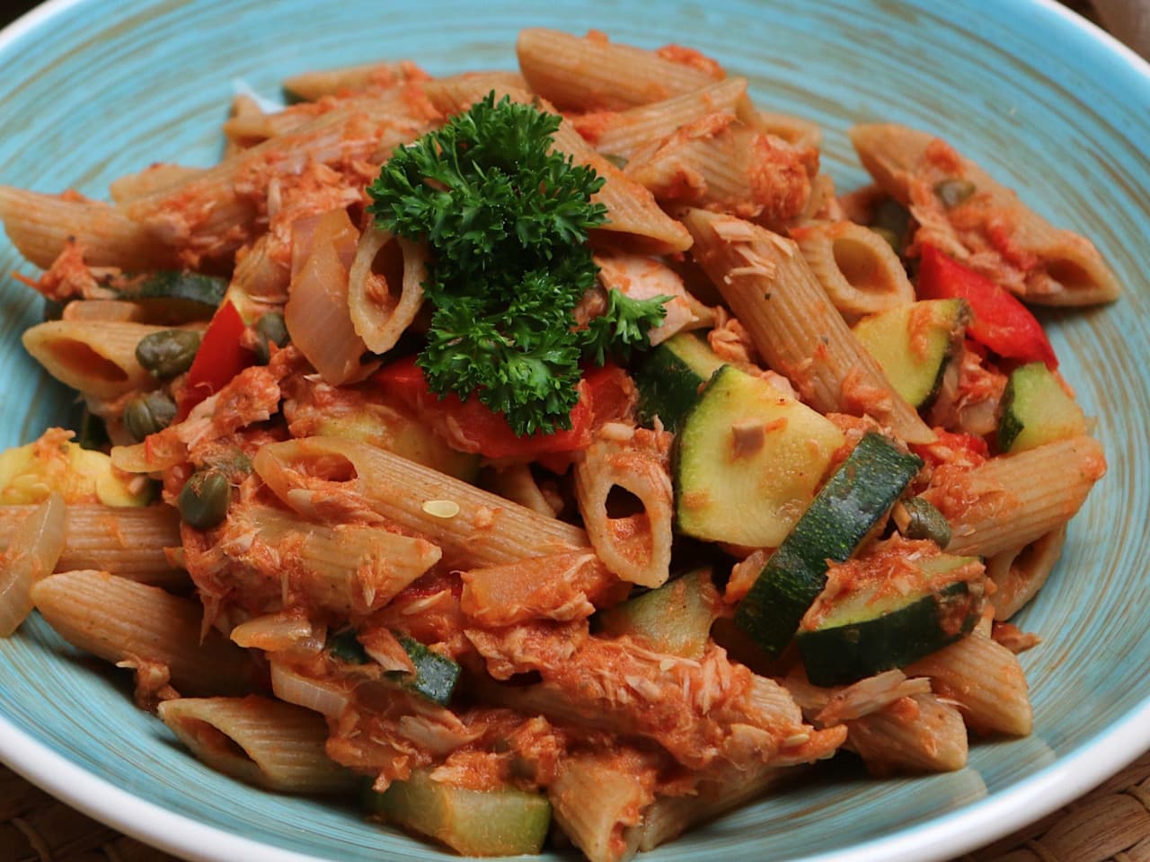 Eiwitrijke pasta met tonijn