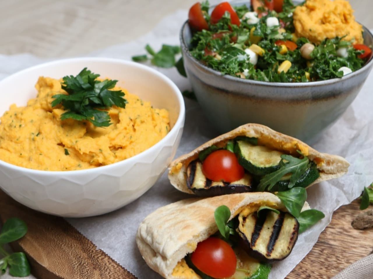 Sweet potato spread with feta