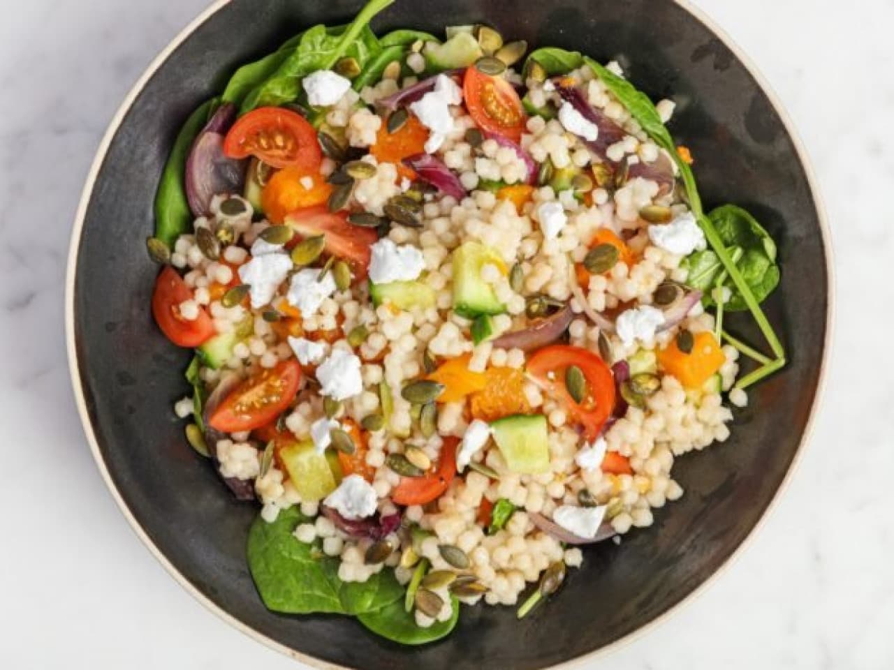 Easy Vegan pearl couscous with pumpkin