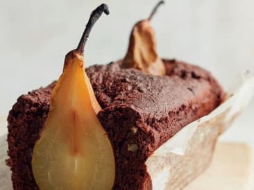 Gâteau au chocolat et aux poires végétalien