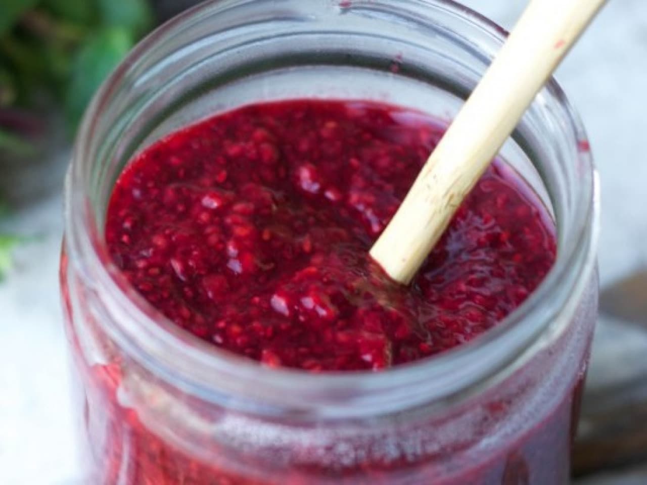 10 minuten vegan frambozen chia jam