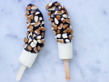 Banana ice cream with chocolate