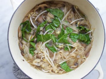 Oriental soup with bok choy