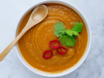 Sopa de calabaza con camote