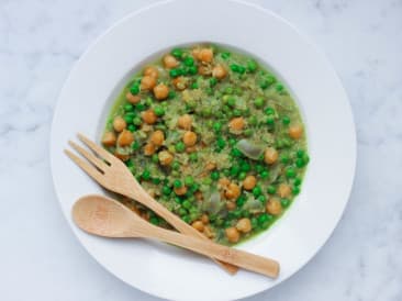 Pois chiches épicés et curry de quinoa