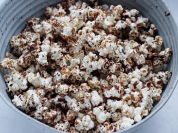 Chocolade popcorn maken