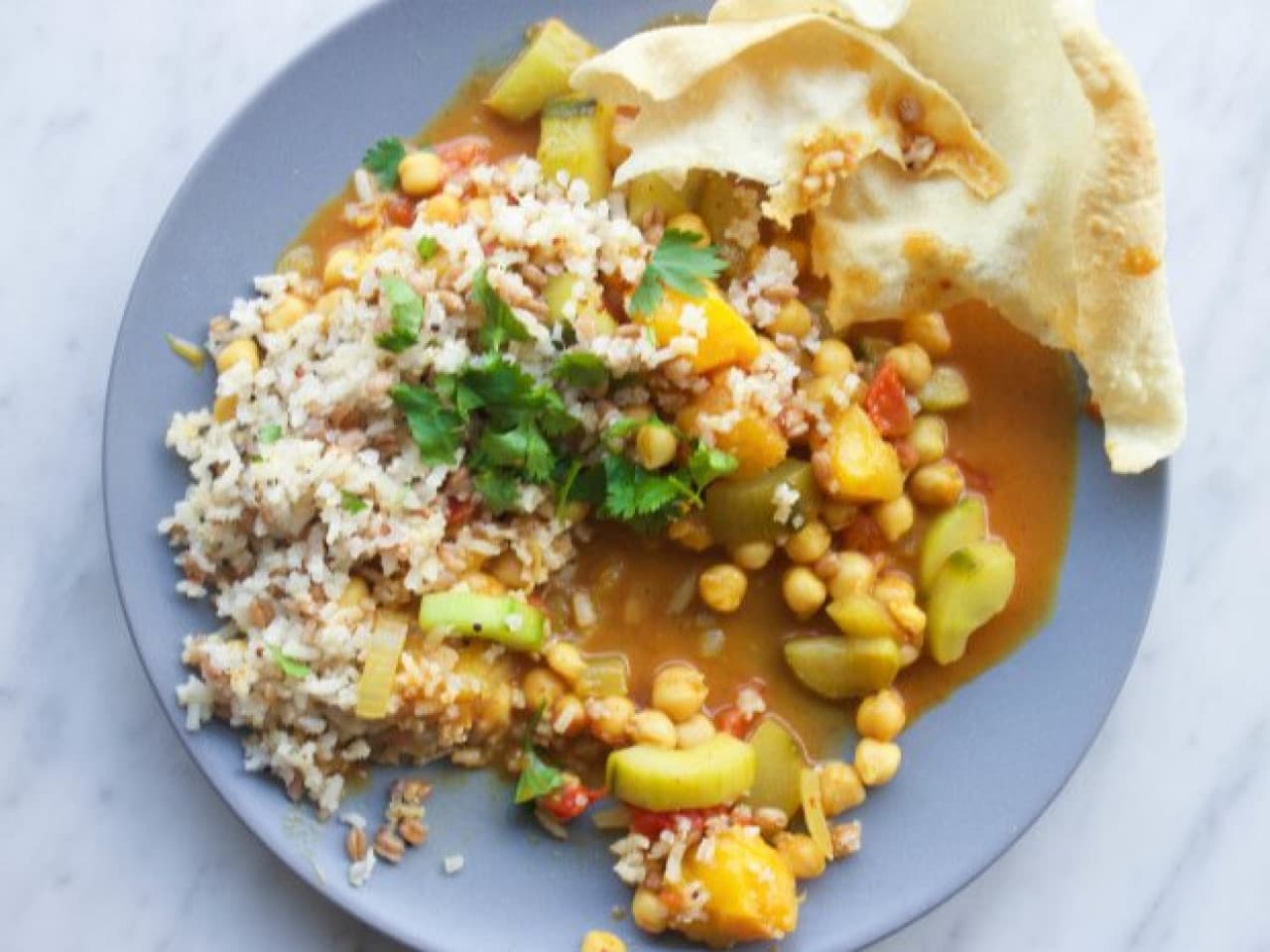 Kikkererwten curry met mango